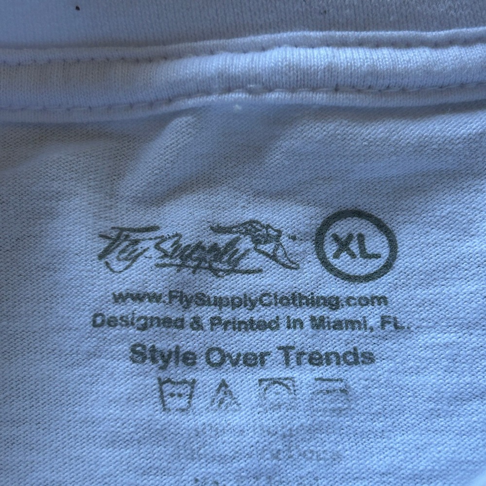 Fly Supply Mens White A True‎ Love Story Graphic Tee - Size XL - Picture 5 of 7